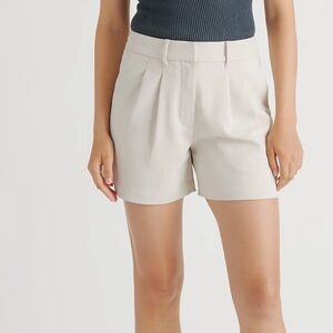 Quince Stretch Crepe Pleated Shorts in Sand - Worn Once!